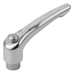 Maniglia a leva acciaio inox con tappo di protezione con filettatura interna, inch (06454)