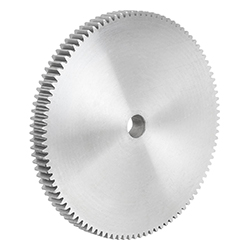 Ruote dentate frontali in acciaio, modulo 2, dentatura fresata, dentatura dritta, angolo di ingranamento 20°, Forma B, senza mozzo (22400)