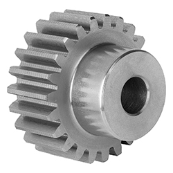 Ruote dentate frontali in acciaio, modulo 2, dentatura fresata, dentatura dritta, angolo di ingranamento 20°, Forma A, con mozzo (22400)