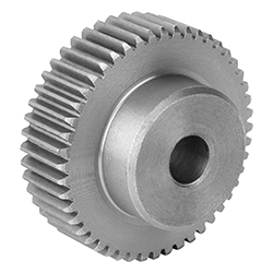 Ruote dentate frontali in acciaio, modulo 1, dentatura fresata, dentatura dritta, angolo di ingranamento 20°, Forma A, con mozzo (22400)