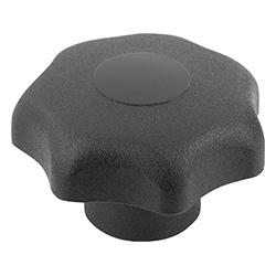 Pomelli a lobi simili a DIN 6336, con boccola di passaggio, Forma H, inch (06220)