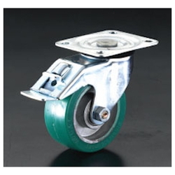 Ruote per attrezzature con freno posteriore (ruote piroettanti) / Diametro ruota × larghezza: 100 × 40 mm. Ruote: poliuretano