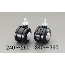 Ruote per attrezzature con freno (ruote girevoli, ruote per mobili) / (due ruote) Diametro ruota × larghezza: 50 × 45,5 mm EA986TB-350