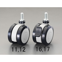 Ruote per apparecchi (ruote piroettanti, ruote per mobili) / (due ruote, con bulloni) Diametro ruota × larghezza: 100 × 72 mm