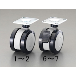 Ruote per attrezzature (ruote girevoli, ruote per mobili) / (due ruote) Diametro della ruota × larghezza: 100 × 72 mm
