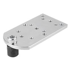 Perno di bloccaggio in acciaio o acciaio inox con piastra adattatore, forma C (K1506)