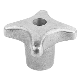 Manopole simili a DIN 6335 alluminio, forma B, forate (K0145)