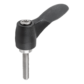 Leve di bloccaggio filettatura esterna 2K, parti metalliche in acciaio inox (K0126)