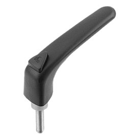 Leve di bloccaggio a filetto esterno ergonomico, parti in acciaio inox (K0982)