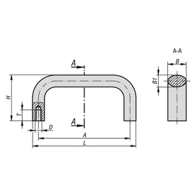 Maniglie in acciaio inox, ovali (K1640)