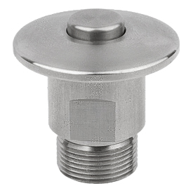 Chiusure a pulsante in acciaio inox, Forma A, con testa (K1562)