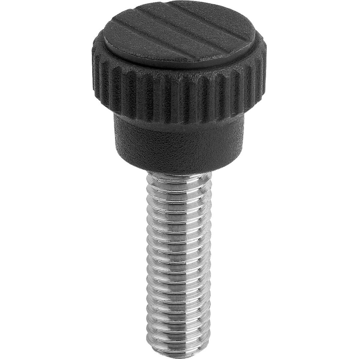 Pomelli zigrinati in plastica metal detectable con filettatura esterna (K0110)