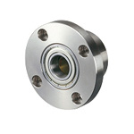Supporto cuscinetto / flangia tonda / svasato / anello di sicurezza / cuscinetto a sfere a doppia gola profonda / acciaio / nichelato / BRWN