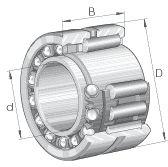 Cuscinetti a rullini a contatto obliquo / con anello interno / direzione unica / INA