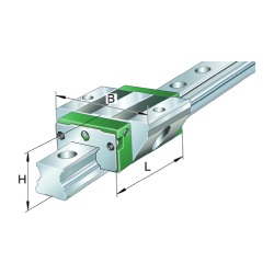 Carrello / carrello corto / acciaio inox / classe di precisione selezionabile / quattro file / non ingrassato / KWVE-EC-UG