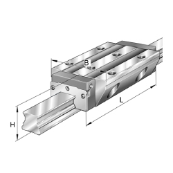 Carrello / carrello lungo / classe di precisione selezionabile / quattro file / non ingrassato / KWVE-L