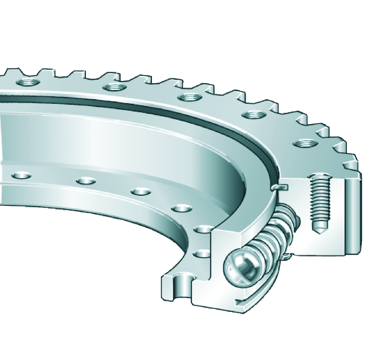 Ralla di rotazione, cuscinetti a 4 punti di contatto, dentatura esterna, VLA20 Series