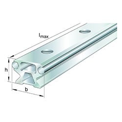 Guida portante, profilo cavo, con due alberi di scorrimento, LFS-C Series