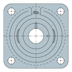Alloggiamento flangiato GG.CJO, a quattro fori, Quadrato, Série lourde