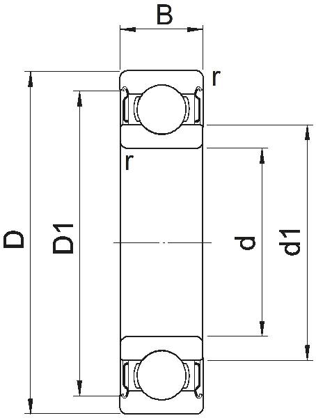 Cuscinetti a sfere a gola profonda / fila singola / copertura su entrambi i lati / efficienza energetica / SKF