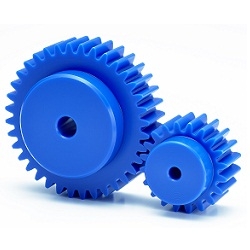 Ingranaggio dritto m1.5 in POM blu (resina acetalica)