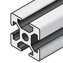 Estruso di alluminio / Serie 8-45, quadrati, smussati parallelamente, 45 × 45, 50 × 50, 60 × 60, 90 × 90