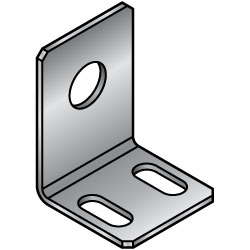 Staffa di montaggio / 3 fori / foro asolato / materiale selezionabile / FSDAS