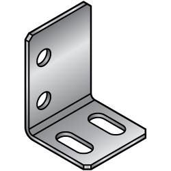 Staffa di montaggio / 4 fori / foro asolato / materiale selezionabile / FADBS