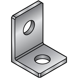 Staffa di montaggio / 2 fori / per impieghi gravosi / materiale selezionabile / LRAMW