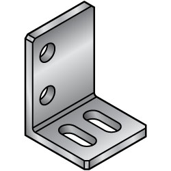 Staffa di montaggio / 4 fori / foro asolato / servizio pesante / materiale selezionabile / LAFDC