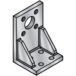 Staffe di montaggio saldate / supporto / forma a L / materiale selezionabile / WAW