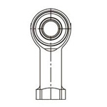 Cuscinetti per estremitá dell'asta filettatura destrorsa femmina di tipo in Fluoropolymer  in 3 pezzi HRT