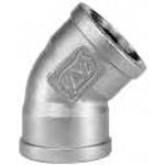 Giunto 45L a gomito a 45° filettato in acciaio inox