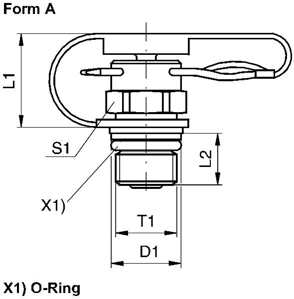 Raccordo per punto di prova dritto PARKER con pin-lock EMA1