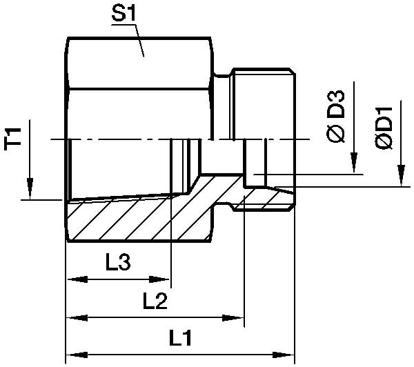Raccordo diritto a vite PARKER GAI-NPT