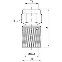 Attacco diretto manometro pneumatico PARKER con attacco filettato M 16 x 2 MAVMD-MA3