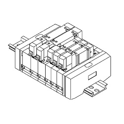 Elettrovalvola a 5 vie serie SY3000/5000 manifold a montaggio misto