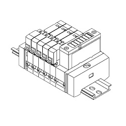 Elettrovalvole a 5 vie / SY3000/5000, tipo manifold, pilotaggio esterno / montaggio con silenziatore