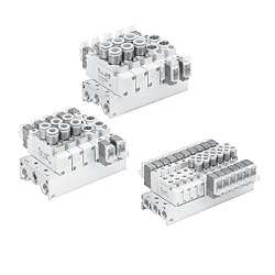 Elettrovalvole a 5 vie / SY3000/5000/7000, connessione al corpo, cablaggio singolo