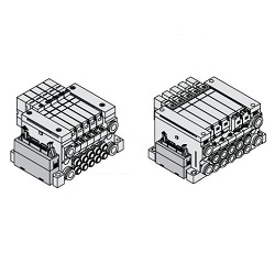 Elettrovalvole a 5 vie / VQ1000/2000, blocco valvole, P-kit (kit cavo a nastro)