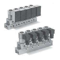 Elettrovalvola a 3 vie manifold, pistone, guarnizione elastica, serie VT315