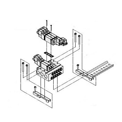 Parti opzionali manifold per elettrovalvola a 5 vie compatta non ad innesto serie JSY1000/3000/5000 con base metallica