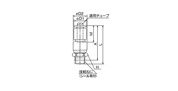 KSH04/KSH06/KSH08/KSH10/KSH12 Series R type dimensional drawing 