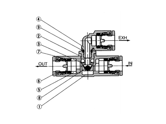 With Exhaust Port Fitting structural drawing 