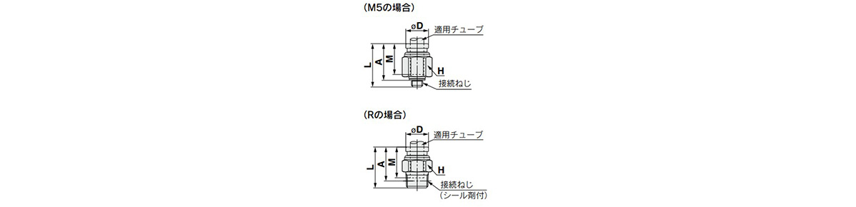 Male Connector: KQB2H outline drawings 