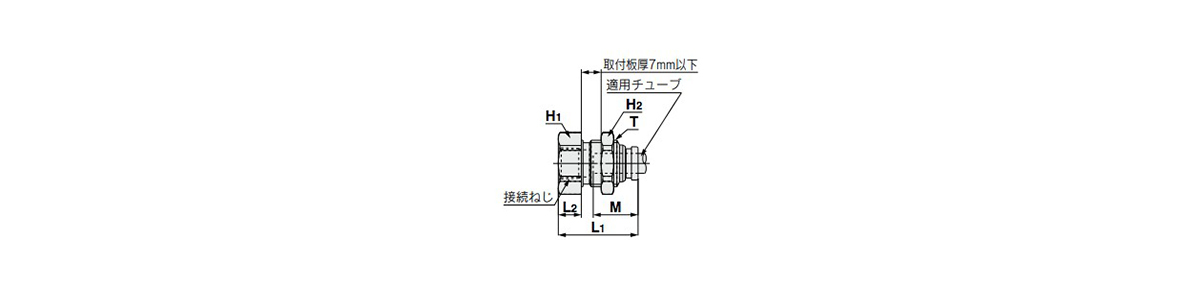 Bulkhead Connector: KQB2E outline drawing 