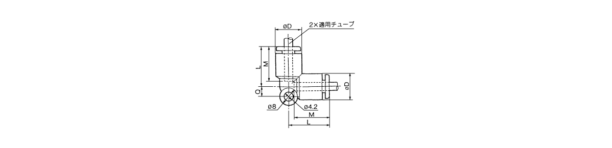 Union Elbow: KGL outline drawing 