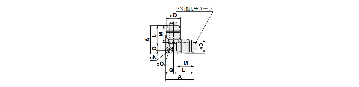 Elbow: KQG2L outline drawing 