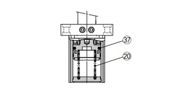 Double acting spring type (BL, BM) structural drawing