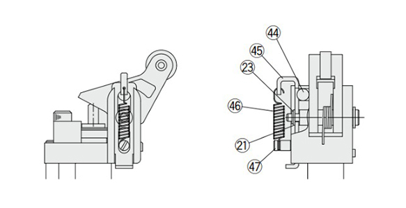 With lock mechanism (-D) structural drawing (option)